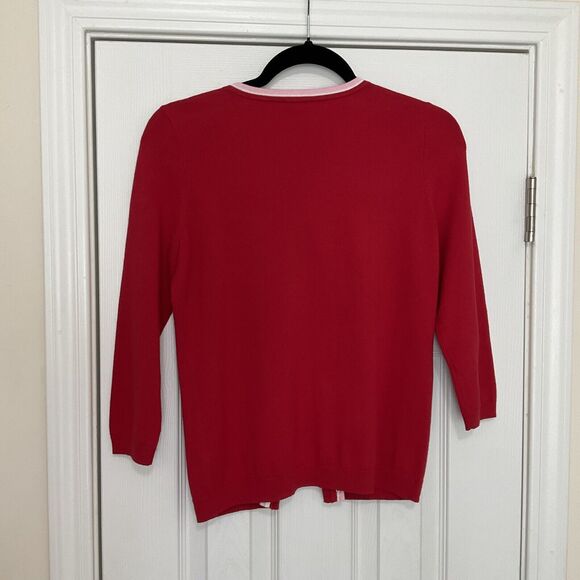 Talbots Pima Cotton Button Front Cardigan 3/4 Sleeve Women’s Petite Small - Picture 4 of 6